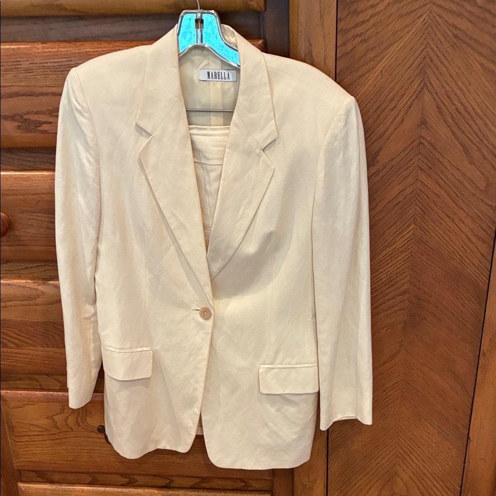 Cream Blazer and skirt Set